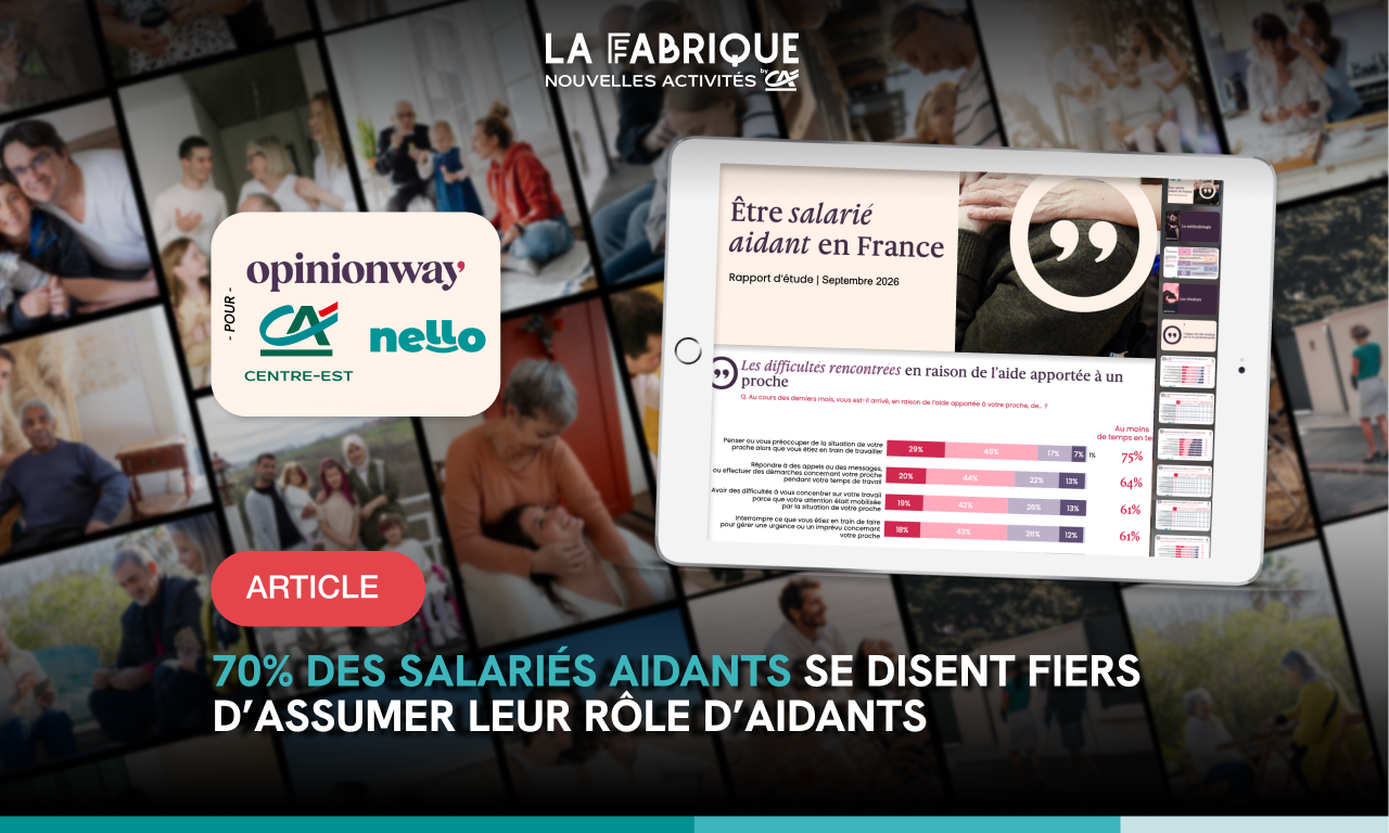 70% des salari&eacute;s aidants se disent fiers d&rsquo;assumer ce r&ocirc;le, selon une &eacute;tude OpinionWay pour le Cr&eacute;dit agricole Centre-Est et nello
